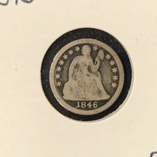 1846 Seated Liberty Dime.  Rare Date