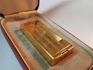 Vintage Dunhill Mini Short Gold Tone Stripes Rollalite Lighter Switzerland Rare