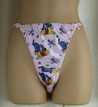 Vintage Winnie The Pooh Satin String Bikini Panties Size 6 Rare Collectible 80 