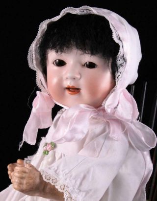 Rare Antique Asian Bisque Yamato Japanese Nippon Character Baby Doll Compo Body
