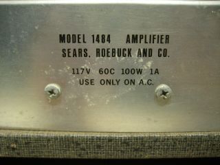 Vintage 1960s Sears Silvertone Model 1484 Tube Guitar Music Amplifier Amp 8