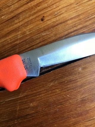 Vintage Case XX 2104L Blackhorn 3.  5 Lockback Orange Folding Knife,  With Sheath 4