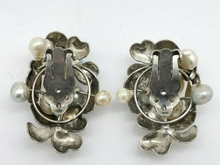 Sterling Silver & Pearl Clip on Earrings 3