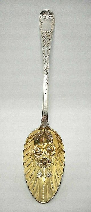 Sterling British John Booth London Decorative Serving Spoon Ca.  1820 58.  7 Grams