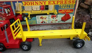 VINTAGE 1965 TOPPER TOYS JOHNNY EXPRESS TRACTOR TRAILER TRUCK FLATBED 3