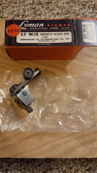 Nos Lyman 57 Wjs Peep Sight For Winchester 70 And 54 Pre 64