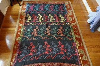 Grateful Dead - Skeleton W Top Hat - Vintage Throw Blanket -