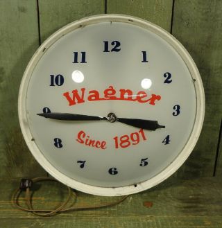 Antique Vtg Double Bubble Wagner Since 1891 Advertising Clock,  Parts