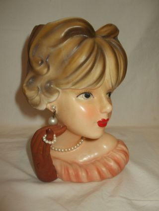 RARE Vintage Relpo Young Lady Gloved Hand Head Vase HeadVase/Planter K1761 3