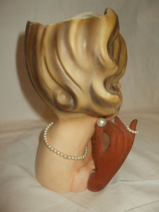 RARE Vintage Relpo Young Lady Gloved Hand Head Vase HeadVase/Planter K1761 5