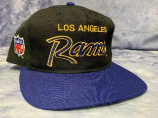 Vintage Nfl Los Angeles Rams Script Sports Specialties Snapback Hat Cap Ds