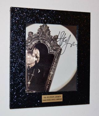 Rare Signed Elton John Autograph,  Uacc,  Frame,  Program Ticket Dvd Rocketman