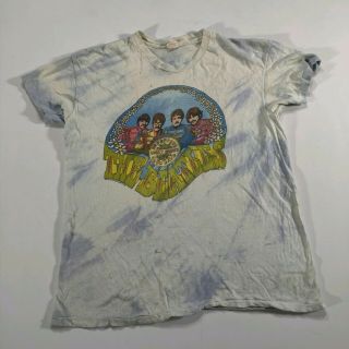 Vtg 70s 1976 Beatles Sgt Peppers Lonely Hearts Graphic T Shirt Hanes Xl Distress