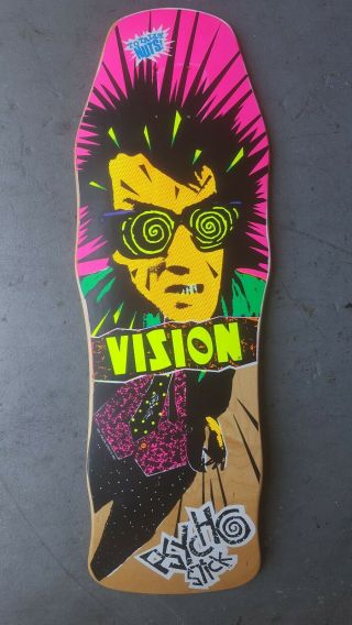 Vintage Vision Psycho Stick Natural Skateboard Deck Old School