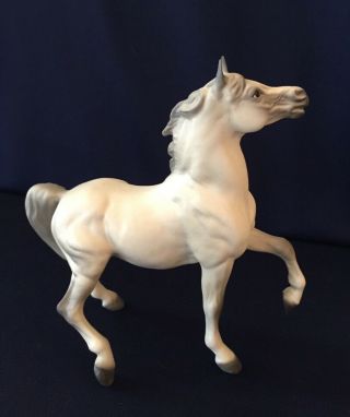 Vtg.  Hagen - Renaker DW Ceramic ' Turning Arab ' Arabian Horse Figurine.  White, 2