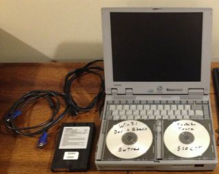 Toshiba Tecra 510 Cdt Laptop & Power Supply Windows 3.  1 Dos Retro Vintage Gaming