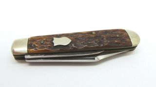 Vintage Challenge Cutco Bridgeport Bone 2 Blade Pocket Knife 114641 - 1h Loc U - 60