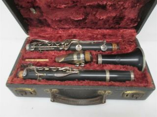 Buffet Crampon Vintage Wooden Clarinet Sn 34969 W/ Brilhart 40637 Mp & Case