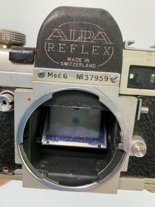 Alpa Reflex MODEL 6 Vintage Film Camera Body Serial Number 37959 2