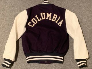 Vintage Columbia University York Varsity Jacket Sz S Maple Leather College