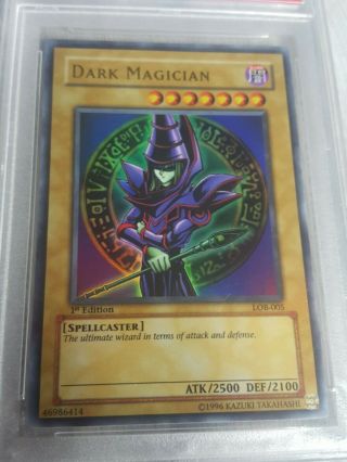 Dark Magician Ultra Rare 2002 Yu - Gi - Oh Tcg Card Lob - 005 Psa 10 Gem 1st Ed