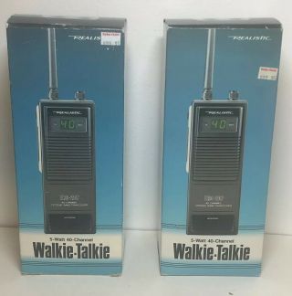 2 Vintage Realistic Trc - 207 40 Channel Transceiver Walkie - Talkie Stranger Things