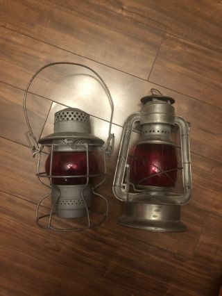 Set Of 2 Vintage Railroad Lantern