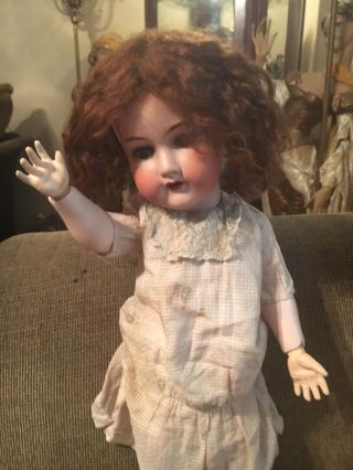 24”am 390 8 Exceptional Antique German Bisque Head Doll