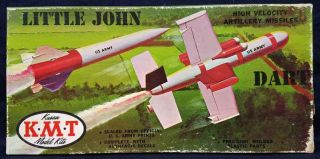 Vintage Kusan Kmt M - 12 1/29 Little John & 1/12 Dart Missiles Model Kit