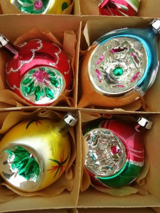 Vintage 1960s/70 ' s Poland Indent Glass Christmas Ornaments 3