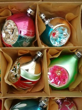 Vintage 1960s/70 ' s Poland Indent Glass Christmas Ornaments 5