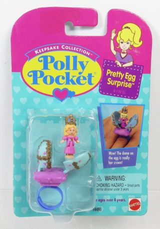 1993 Vintage Polly Pocket Rare Pretty Egg Surprise Ring Bluebird Toys