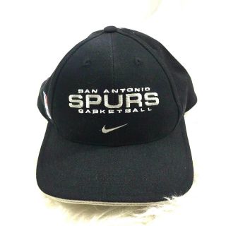 Vtg 1998 Nike San Antonio Spurs Basketball Black Hat Strapback Deadstock Sample
