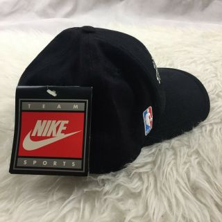 VTG 1998 Nike San Antonio Spurs Basketball Black Hat Strapback Deadstock Sample 3