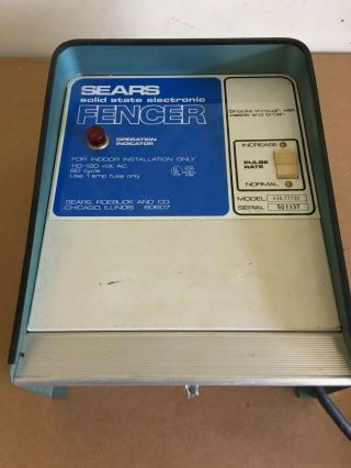 Vintage Sears Roebuck Electric Fence Charger Model No 436.  77730 110v