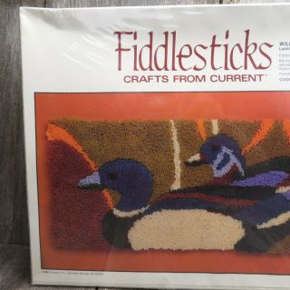 Vintage Latch Hook Rug Kit Duck Mallard Wildlife Birds Wall Current Fiddlesticks 2