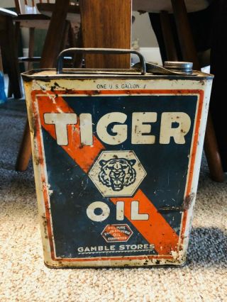 Vintage Tiger Motor Oil 1 Gallon Can