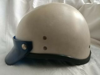 Vintage Buco Motorcycle Half Shell Helmet With Blue Visor - Traveler