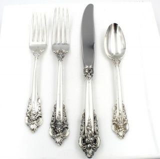 Wallace Silver Grand Baroque (sterling,  1941) 4 Piece Place Setting Nr 5446 - 3