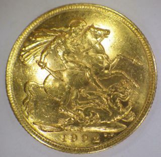 1902 Gold Sovereign British Coin King Edward Vii Sydney 7.  98 Grams Rare