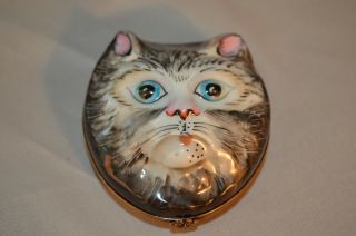 Vintage Limoges French Figural Trinket Box – Cat Head
