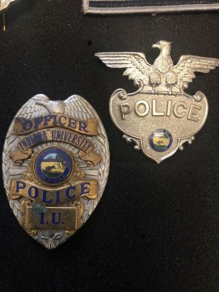 OBSOLETE Vintage Police Badge Indiana University Plus Hat Badge LOOK 4