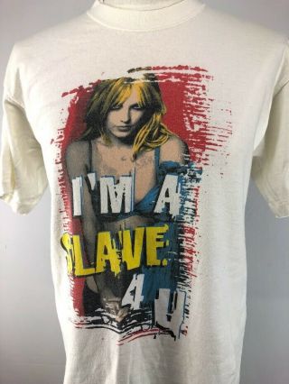 Vintage Britney Spears 2001 I ' m a Slave 4 U T Shirt Single Stitch Adult Medium 2