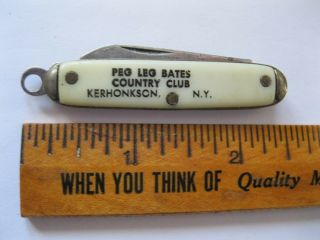 Vintage Souvenir Knife Peg Leg Bates Black Resort Country Club Kerhonkson,  N.  Y.