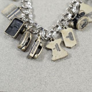 Vintage LGB Sterling Silver Loaded (15) Telephone Charm Bracelet 7.  in - - 1086 7