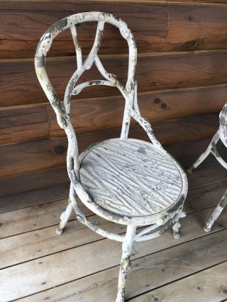 Antique Vintage Metal Bistro Outdoor Patio Deck Porch Lawn Set Of 2 Chair 5