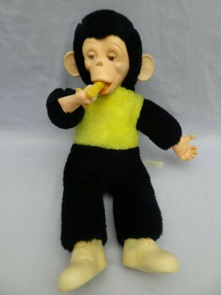 Vintage Novelty Zippy Mr Bim Monkey With Banana Stuffed Animal Plush 16 "