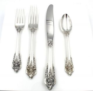 Wallace Silver Grand Baroque (sterling,  1941) 4 Piece Place Setting Nr 5446 - 4