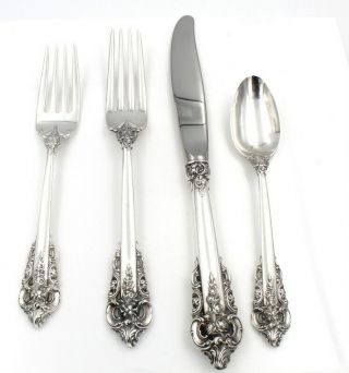 Wallace Silver Grand Baroque (sterling,  1941) 4 Piece Place Setting Nr 5446 - 5