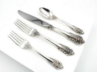 WALLACE SILVER GRAND BAROQUE (STERLING,  1941) 4 PIECE PLACE SETTING NR 5446 - 5 2